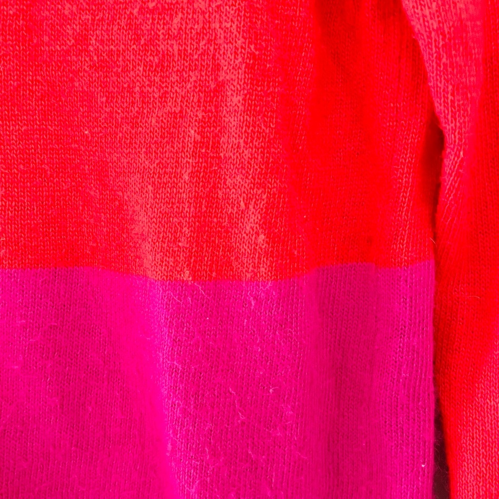 Loft Color Block Orange And Fuchsia Cardigan / Xs… - image 3